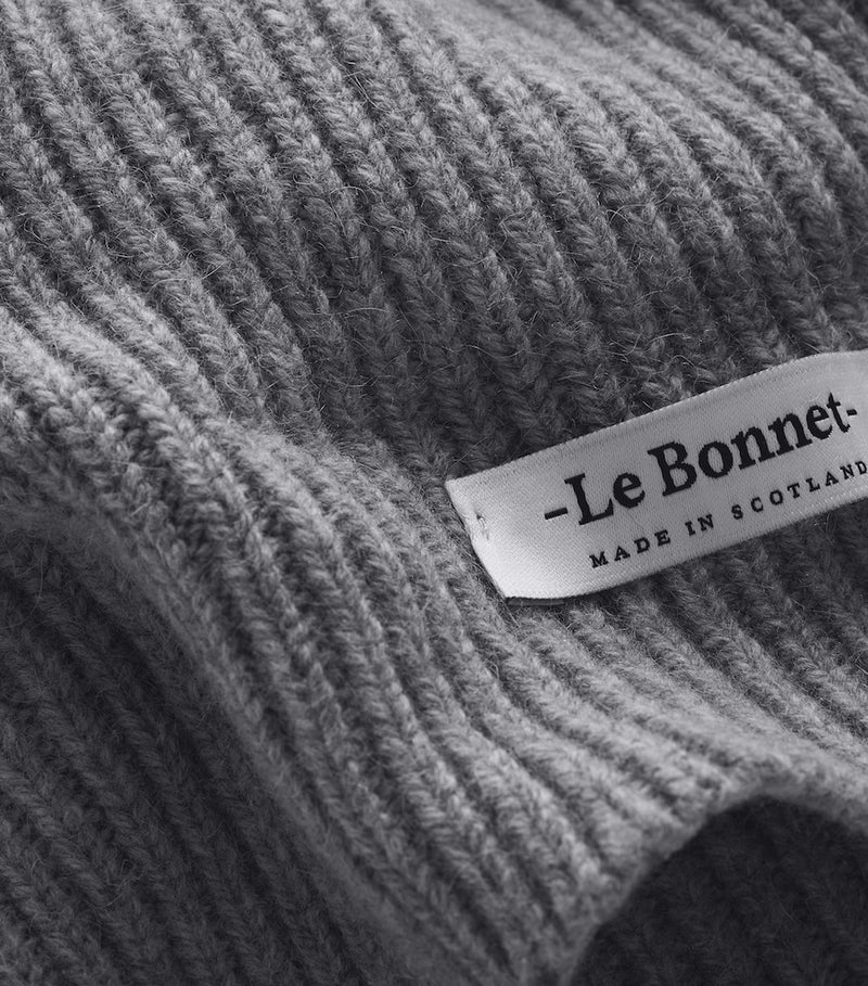 Le Bonnet lambswool ribbed beanie, imported from the UK