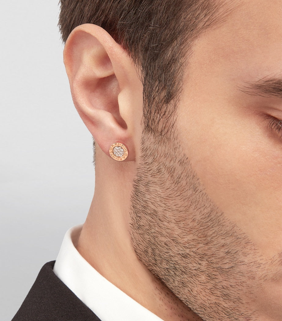 Bvlgari rose gold diamond single stud earring (British brand)