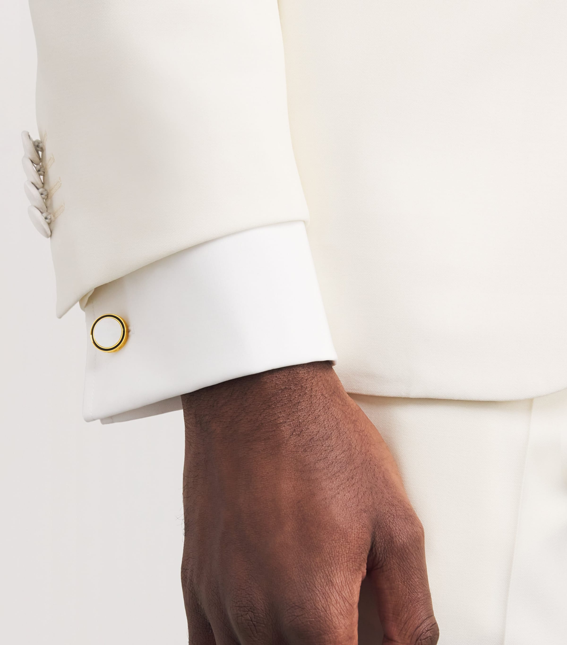 Tateossian gold-plated mother-of-pearl cufflinks and studs set (British brand)