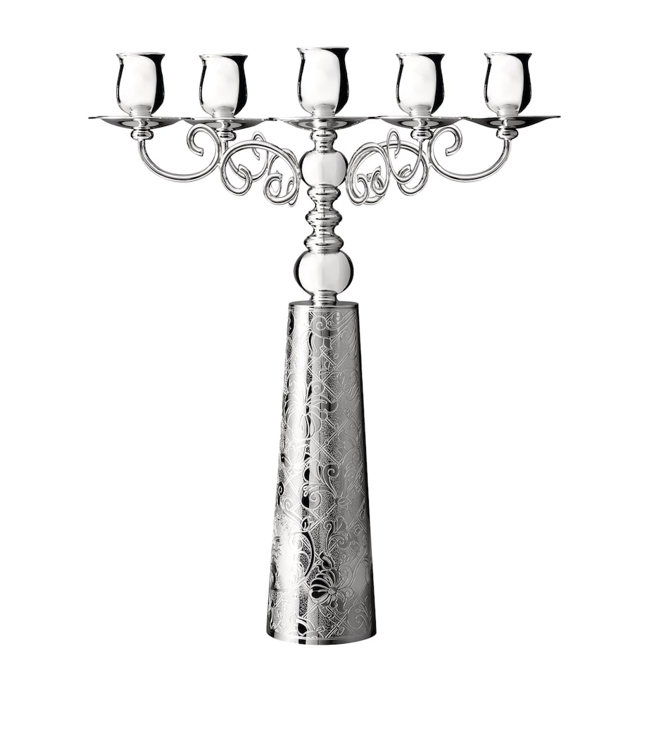 Christofle Jardin d'Eden five-light candelabra in silver plate - British product
