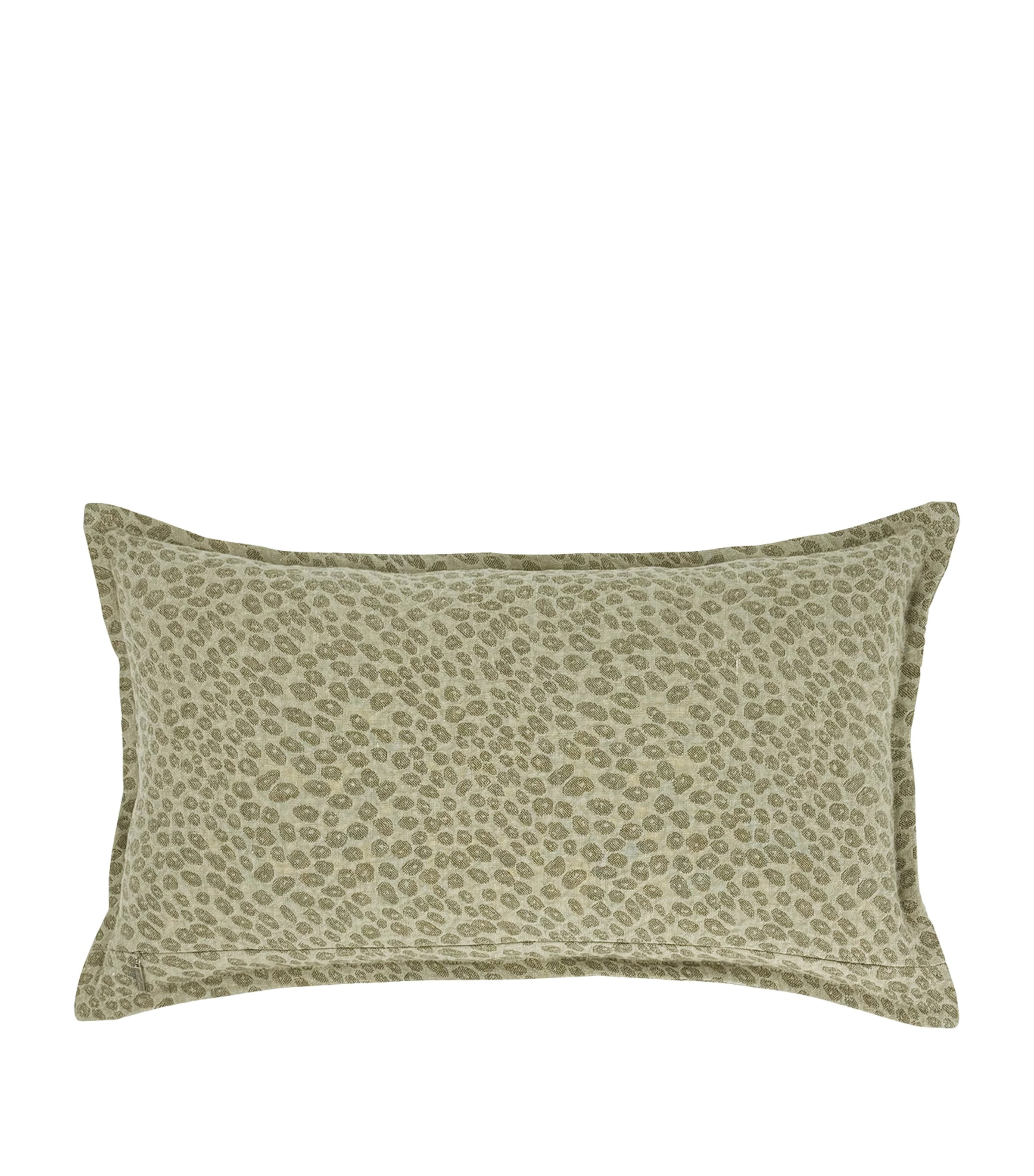 De Le Cuona Linen Leopard Kanoko cushion 35cm x 60cm - British product