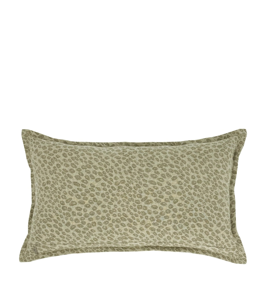 De Le Cuona Linen Leopard Kanoko cushion 35cm x 60cm - British product