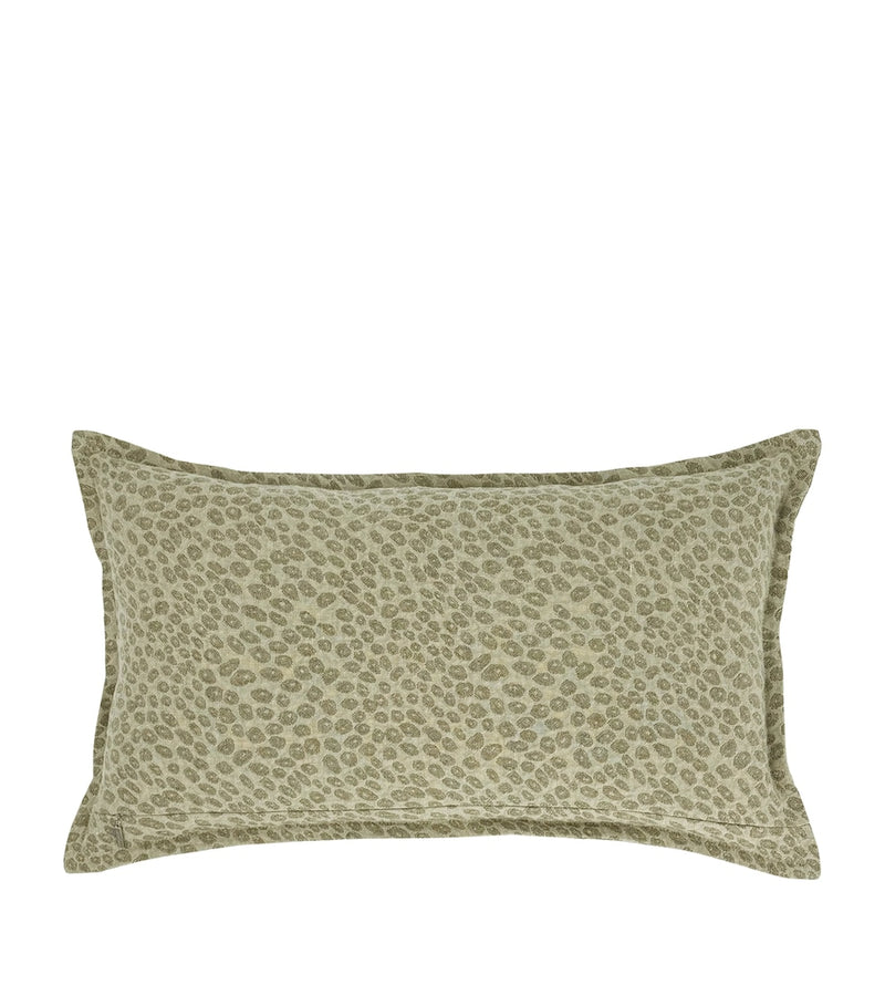 De Le Cuona Linen Leopard Kanoko cushion 35cm x 60cm - British product