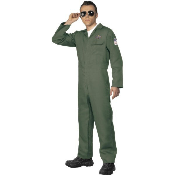 Smiffys Aviator Costume in Green - British product