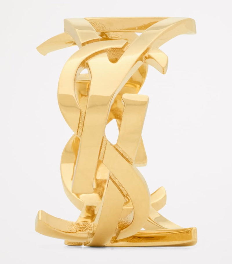 Saint Laurent Cassandre scarf ring gold-tone brass (British brand)