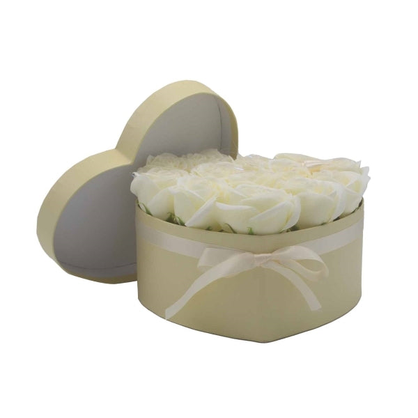 Merci Boutique cream roses soap bouquet heart, imported from the UK
