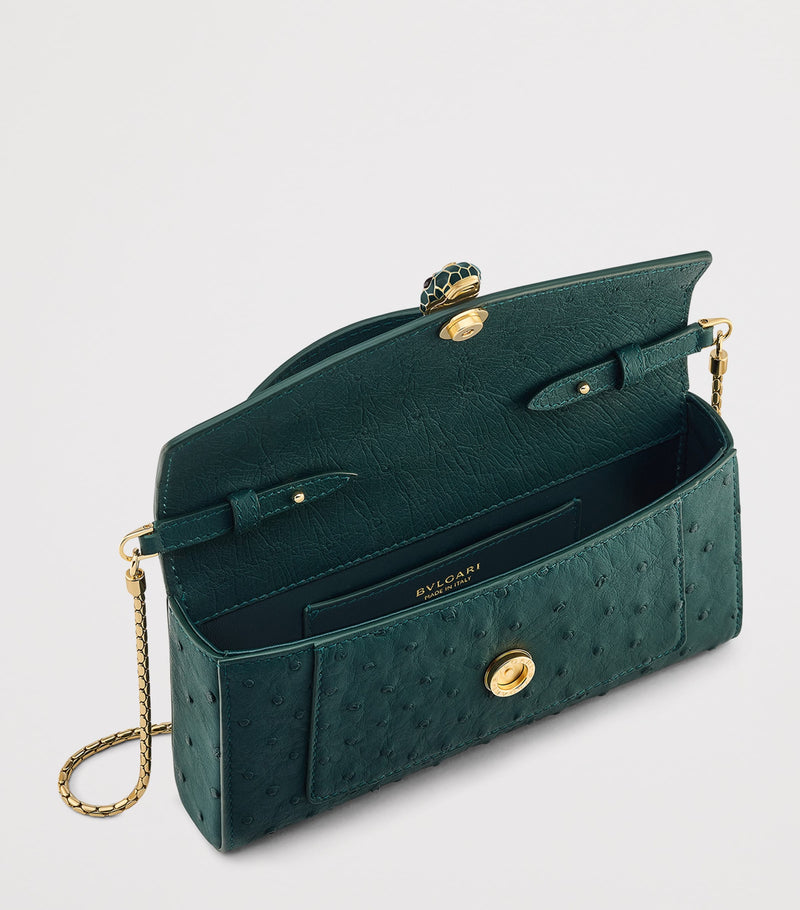 Bvlgari Serpenti Forever phone bag with ostrich leather, imported from the UK
