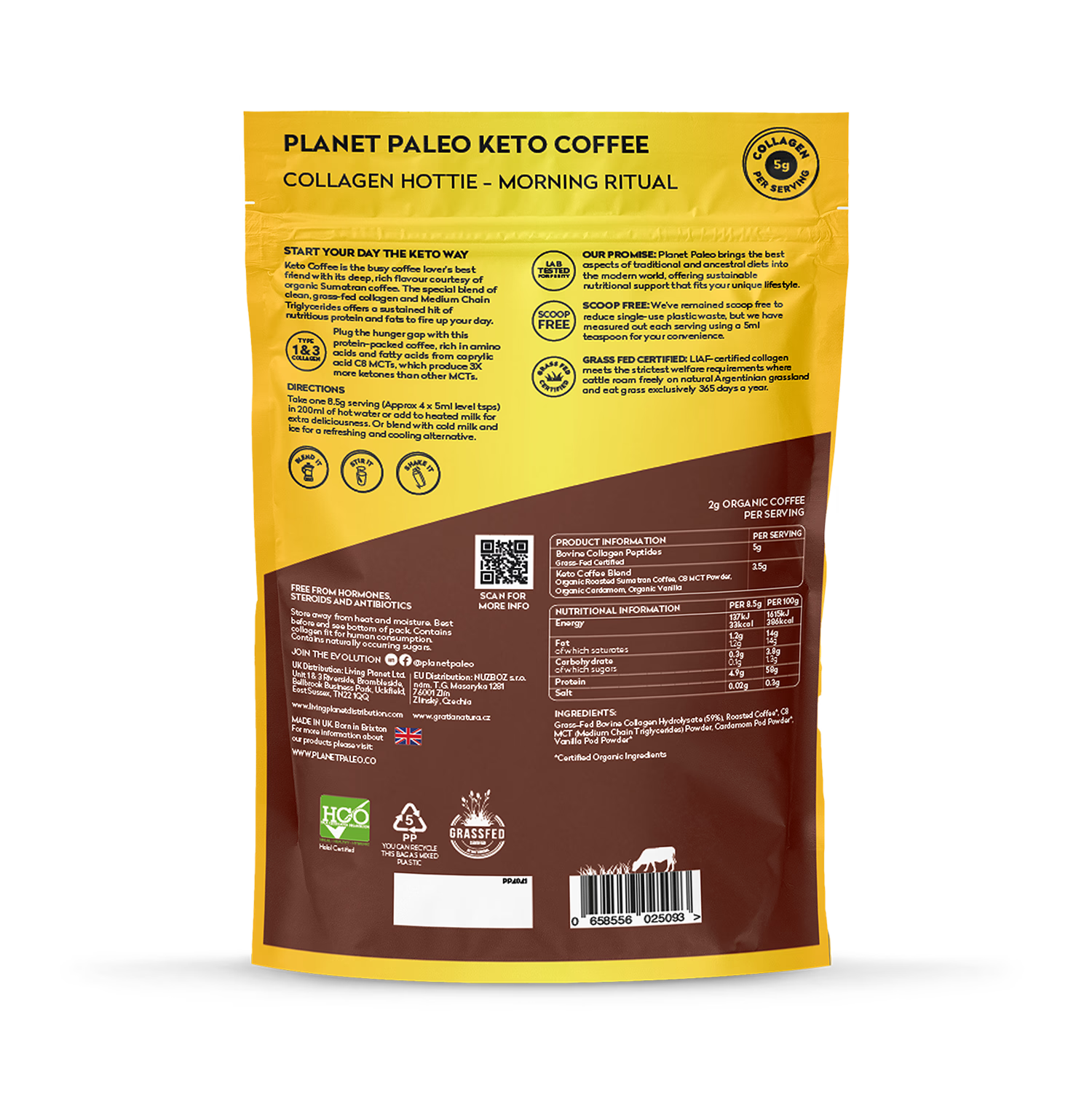 Planet Paleo keto coffee 213g protein-rich organic (British brand)