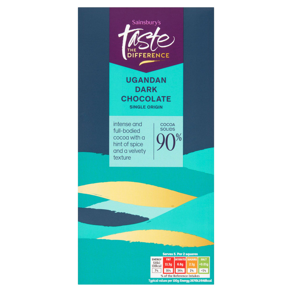 Sainsbury's Ugandan 90% Dark Chocolate, Taste the Difference 100g