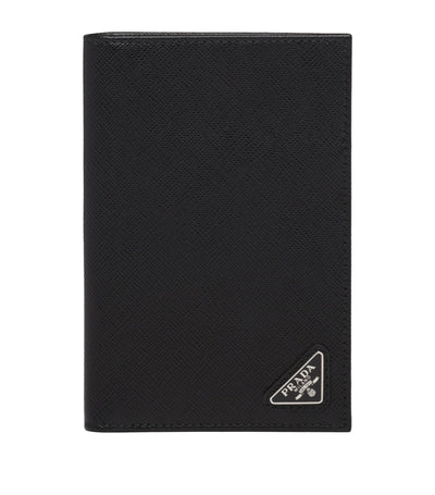 Harrods Prada Saffiano Leather Logo Passport Holder- Buy online at McGrocer
