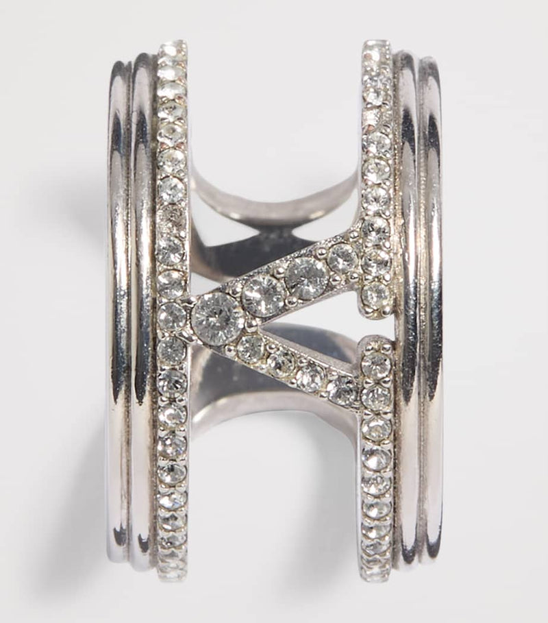 Valentino Garavani crystal VLogo ring (British brand)
