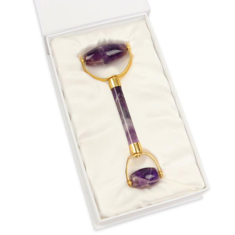 Genuine amethyst crystal roller for facial massage (British brand)