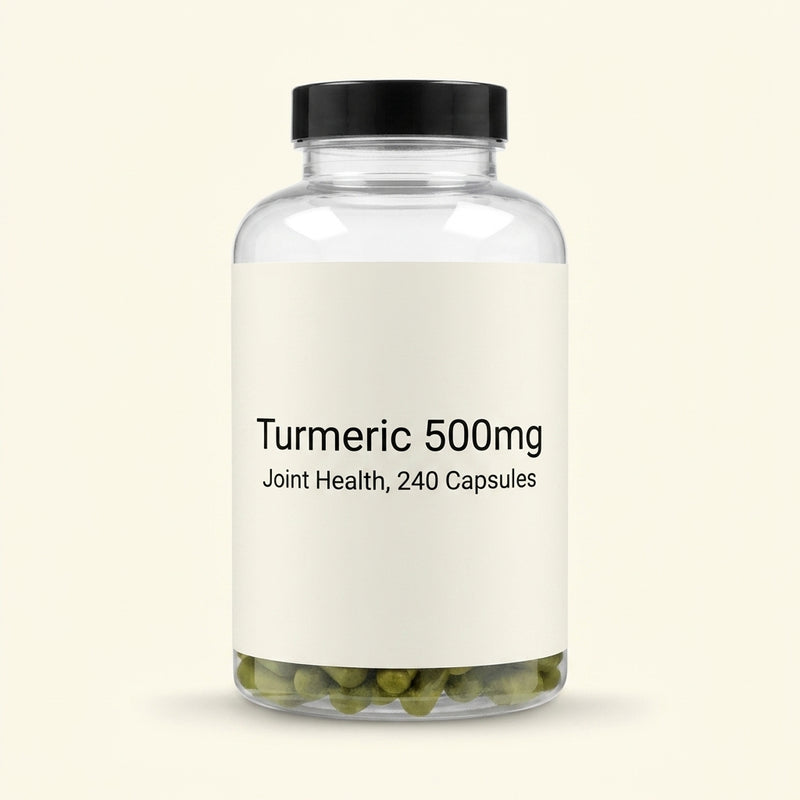 Holland & Barrett turmeric capsules 500mg 240 count, UK version