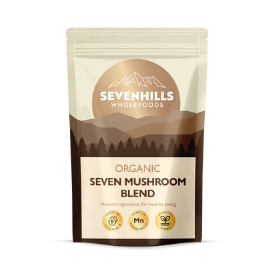 Holland & Barrett Organic 7 Mushroom Blend Powder (Reishi, Chaga, Shiitake, Maitake, Lion's Mane, Cordyceps, Tremella)- Buy online at McGrocer