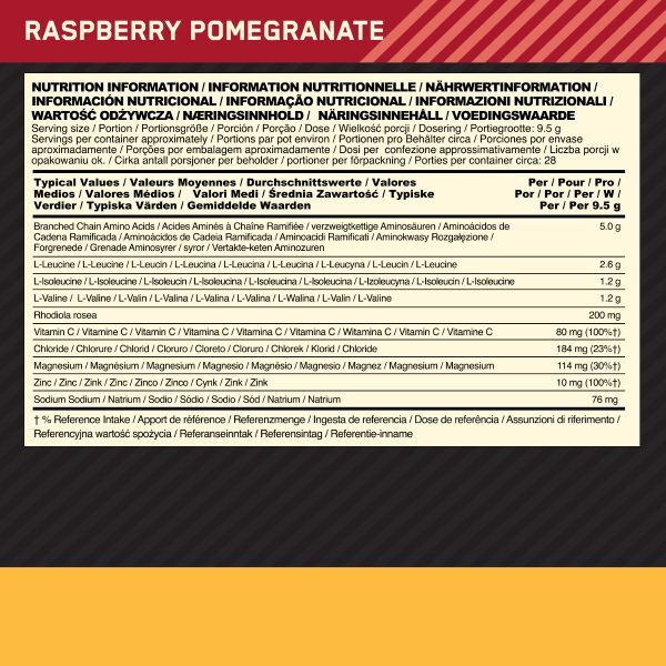 DNR Optimum Nutrition Bcaa Raspberry & Pomegranate 266G GOODS Superdrug   