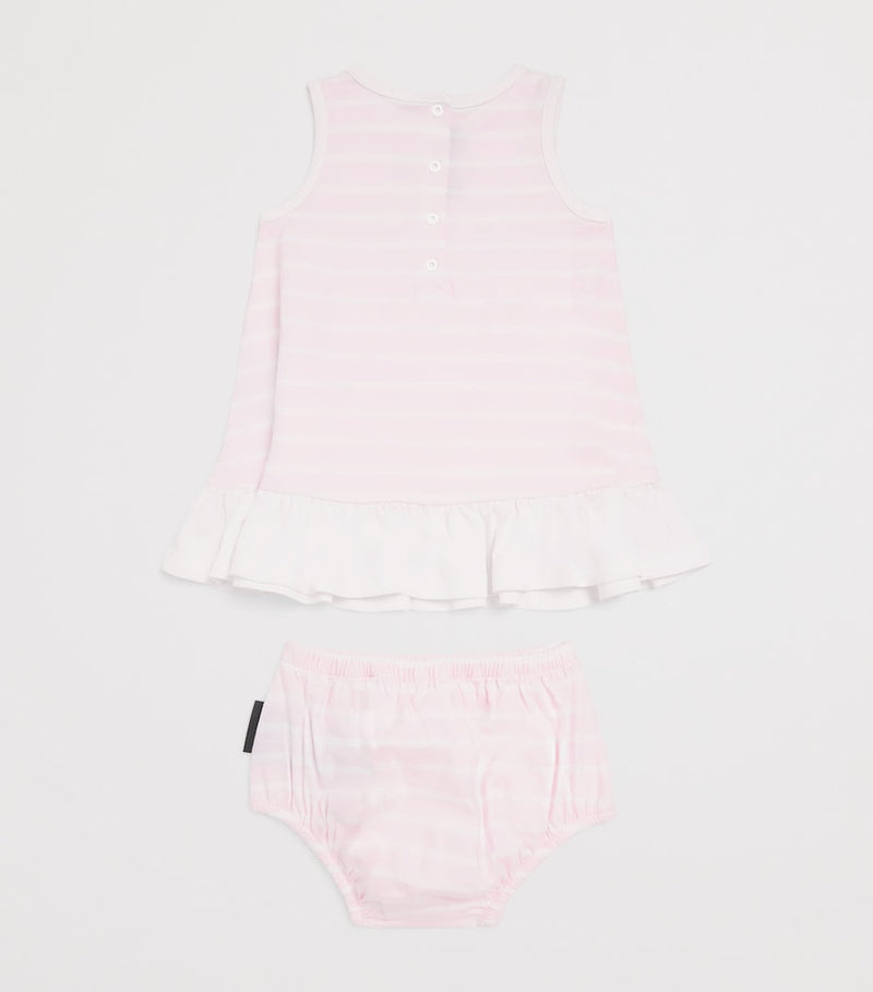 Balmain kids cotton stripe dress and bloomers set 6-36 months - British product