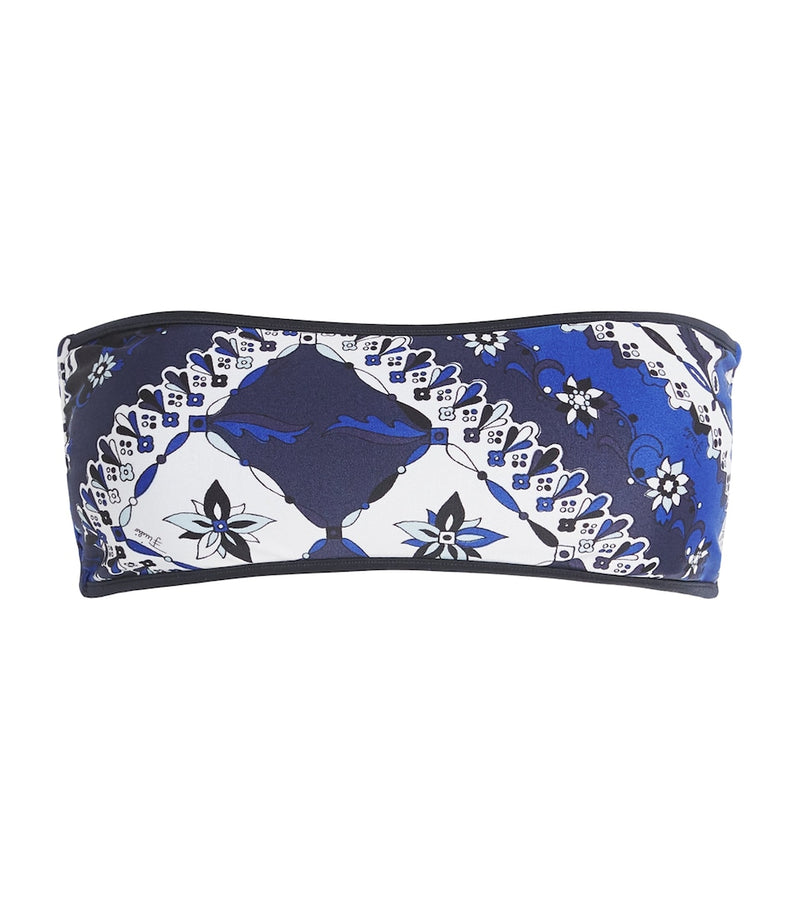 Plunge Neck Swimsuit with All-Over Print in Nylon and Elastane