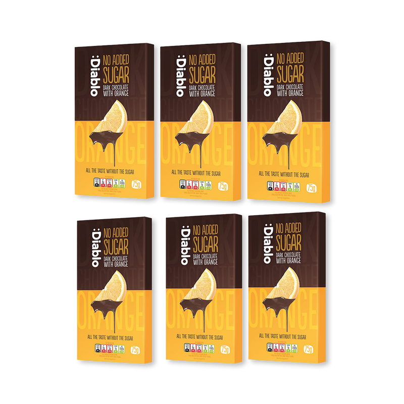 Diablo dark chocolate orange bar 75g pack of 6 (British brand)