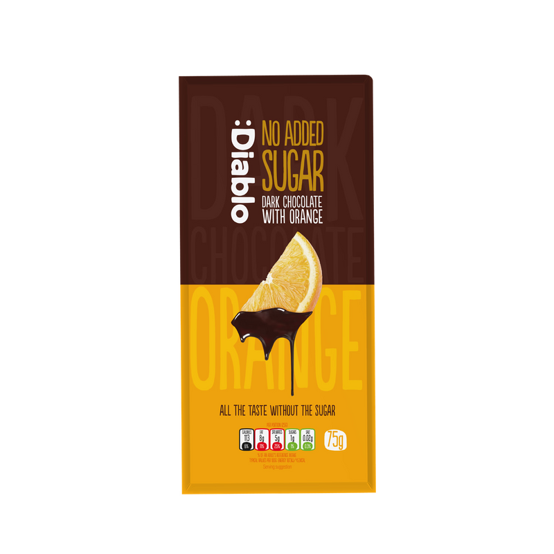 Diablo dark chocolate orange bar 75g pack of 6 (British brand)