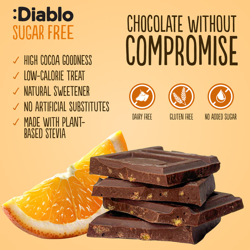 Diablo dark chocolate orange bar 75g pack of 6 (British brand)