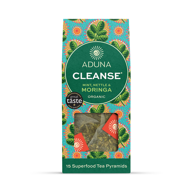 Aduna Cleanse Superfood Moringa Tea 15 tea bags, imported from the UK