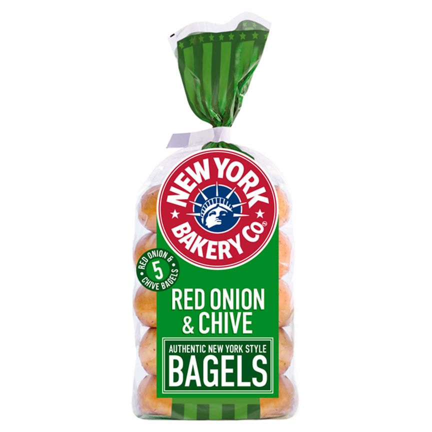 New York Bakery Co Red Onion & Chive Bagels