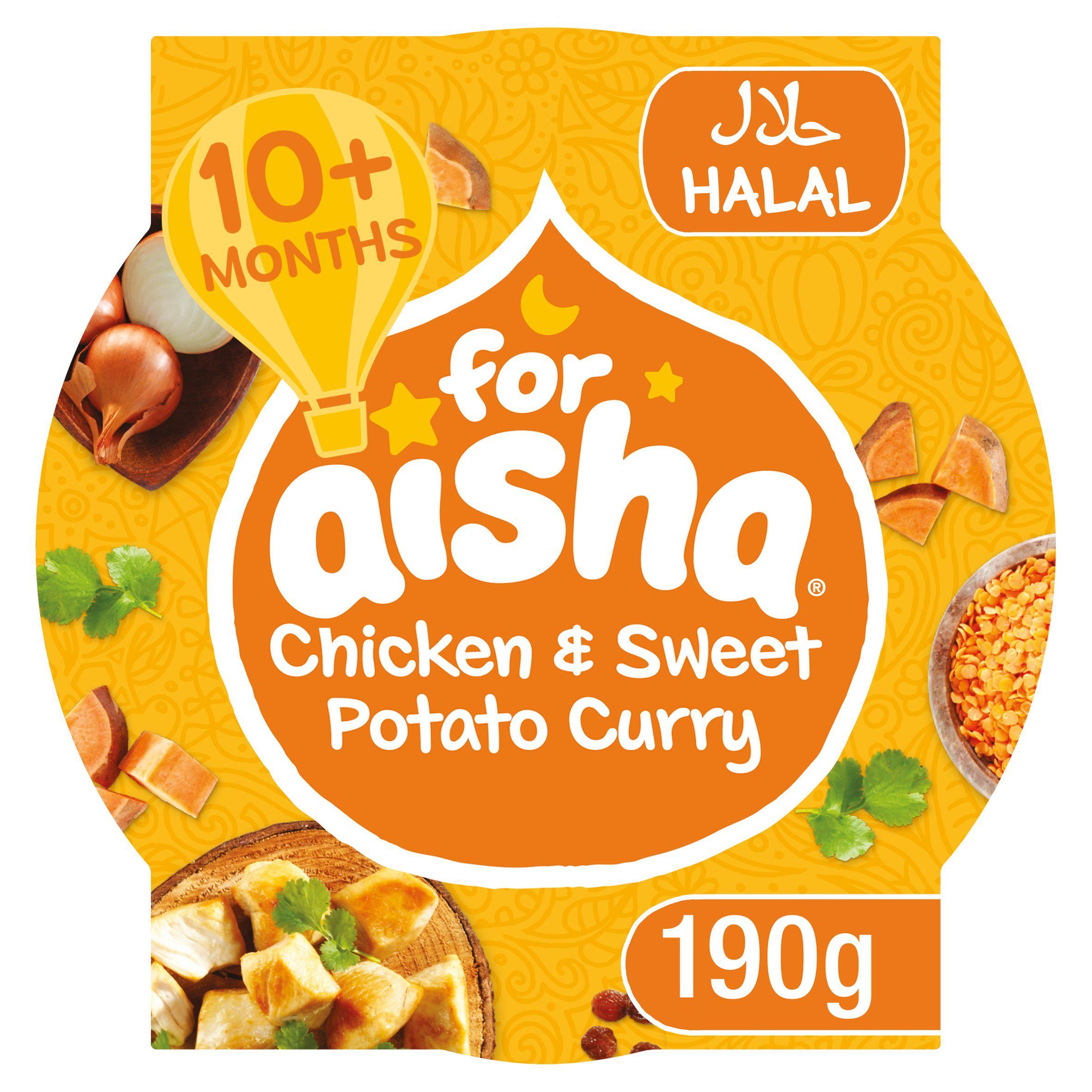 For Aisha Chicken & Sweet Potato Curry 10+ Months Stage 3 190g baby meals Sainsburys   