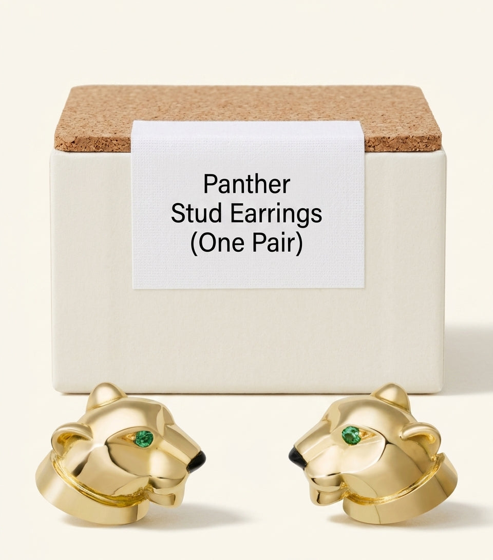 Cartier Panthère earrings with tsavorite garnet and onyx (British brand)