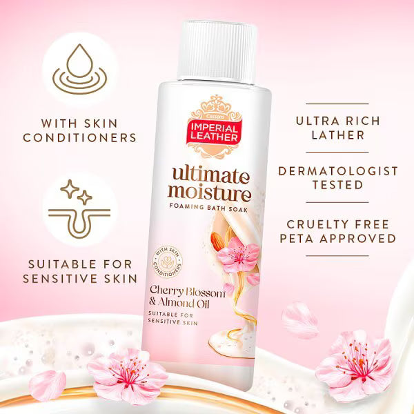 Imperial Leather Cherry Blossom Bath Soak 450ml, imported from the UK