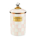 MacKenzie-Childs Rosy Check canister 12cm, imported from the UK