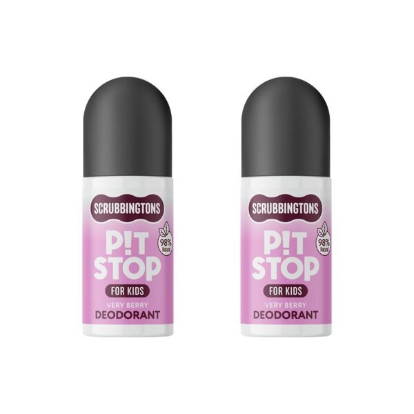 Scrubbingtons kids deodorant Pit Stop Berry 75ml twin pack, UK version