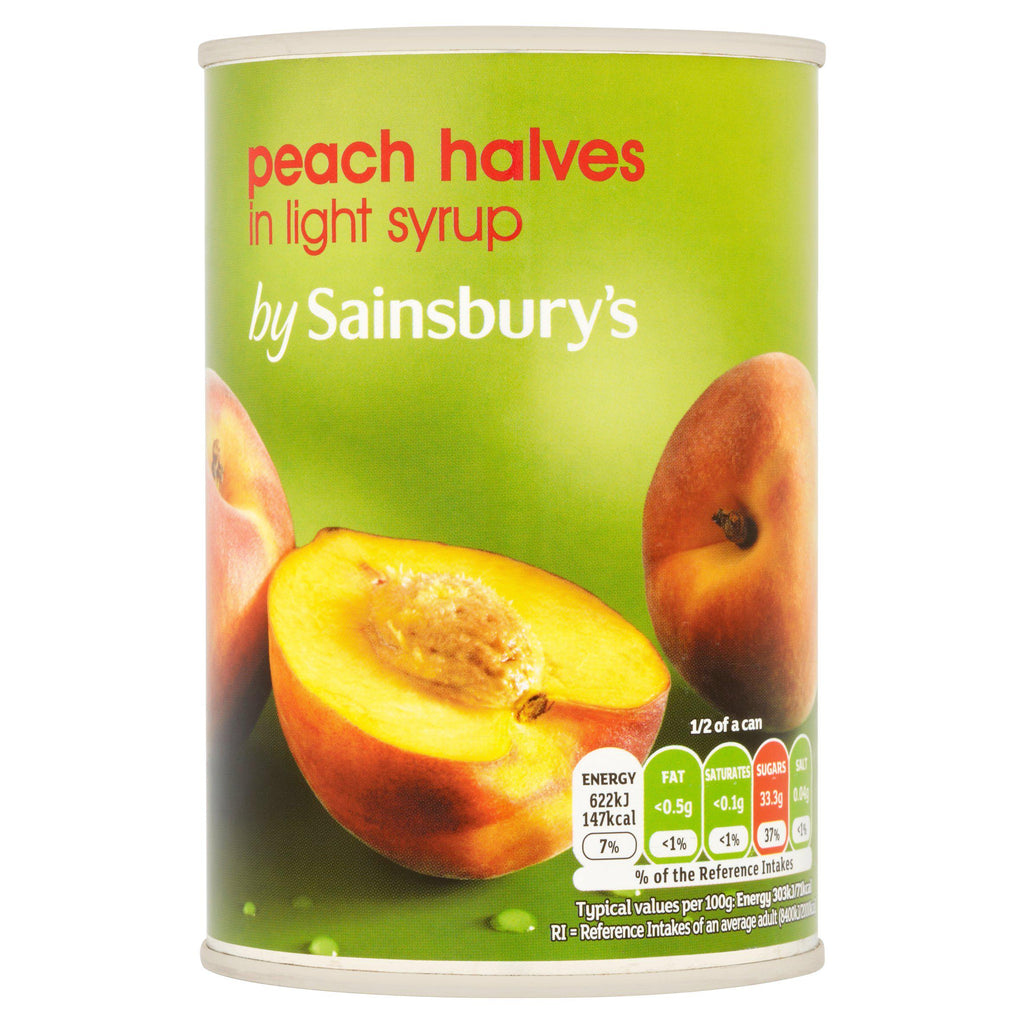 Sainsbury's Peach Halves In Syrup 411g