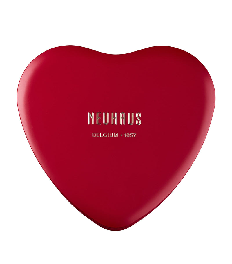 Neuhaus Metal Heart Box assorted flavours 124g, imported from the UK