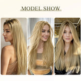 Livingandhome clip-in straight hair extensions 55cm, UK version