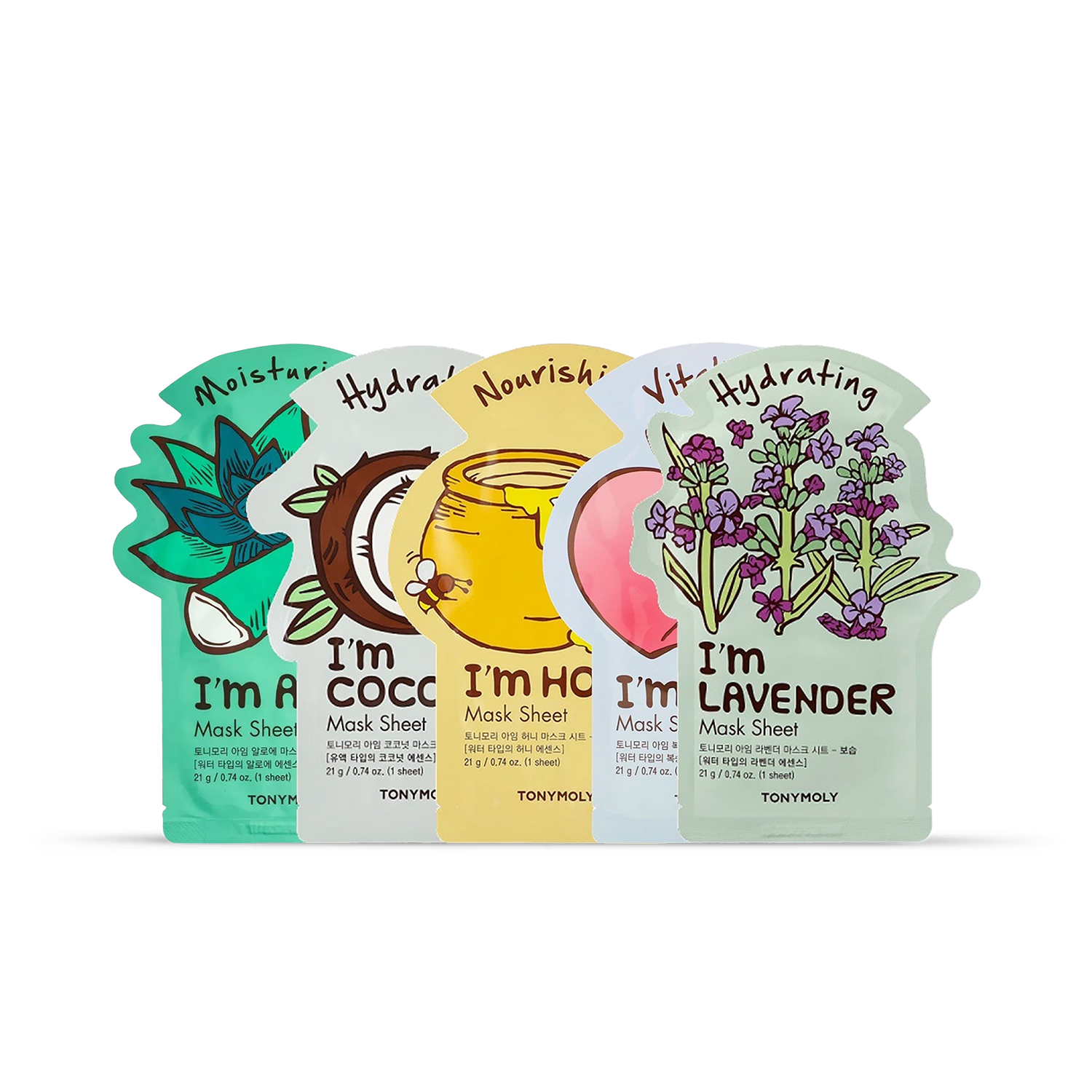 Tonymoly Im Worth It face mask set 5 sheets, UK version