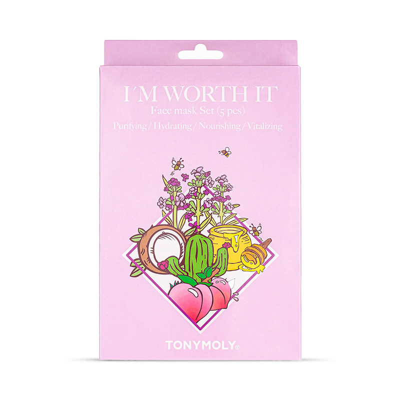 Tonymoly Im Worth It face mask set 5 sheets, UK version