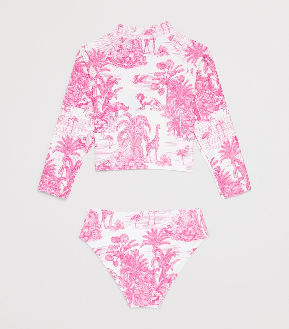 MARIE RAXEVSKY jungle print crop top bikini children's swimwear set (2-12 years), imported from the UK