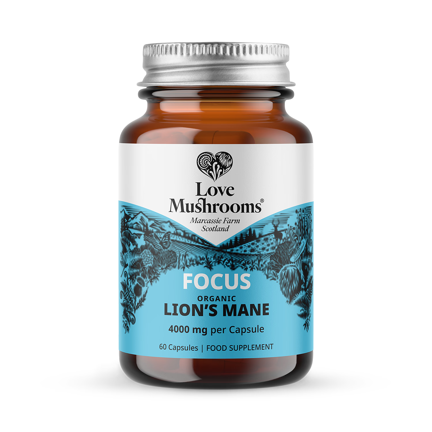 Love Mushrooms Organic Lion's Mane 4000mg capsules (British brand)