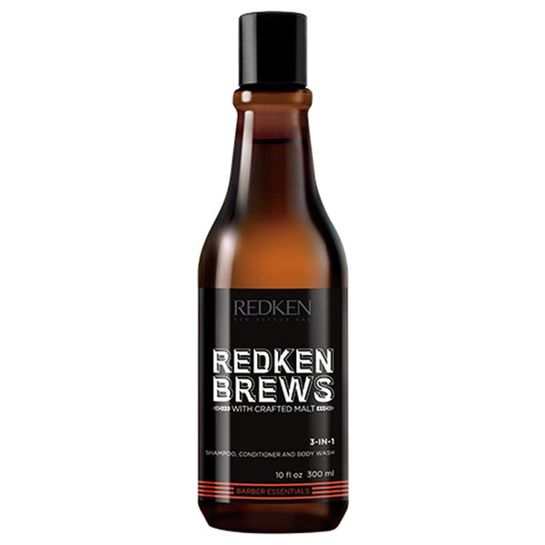 Redken Brews 3-in-1 shampoo conditioner body wash 300ml, imported from the UK