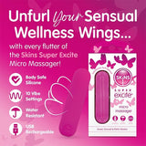 Skins pink bullet vibrator rechargeable 10 functions, imported from the UK