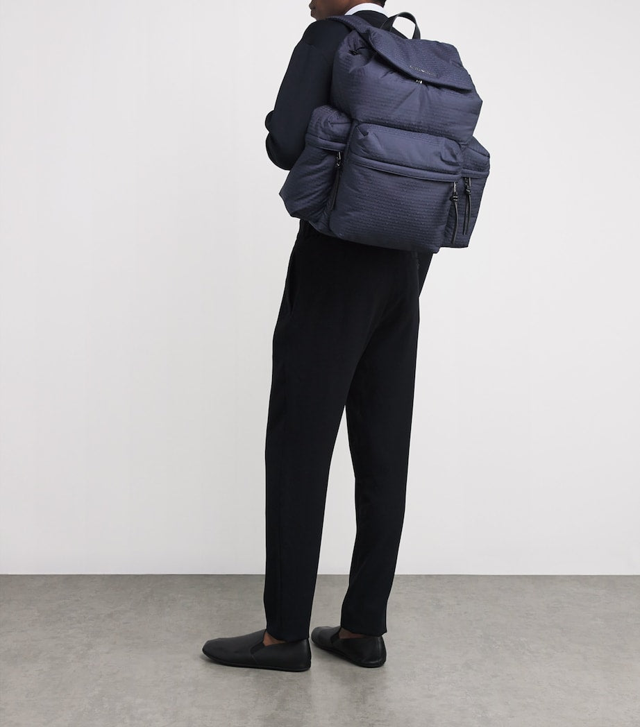 Emporio Armani padded jacquard backpack (British brand)