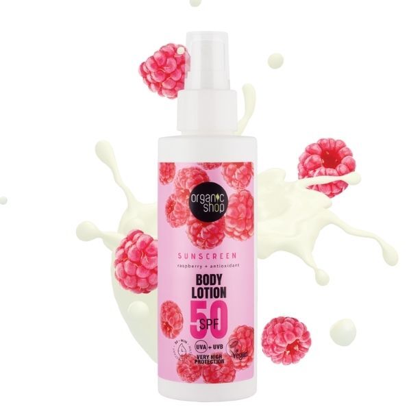 Organic Shop sunscreen body lotion SPF 50 150ml - British product