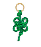 Bottega Veneta leather quadrifoglio keyring, UK version