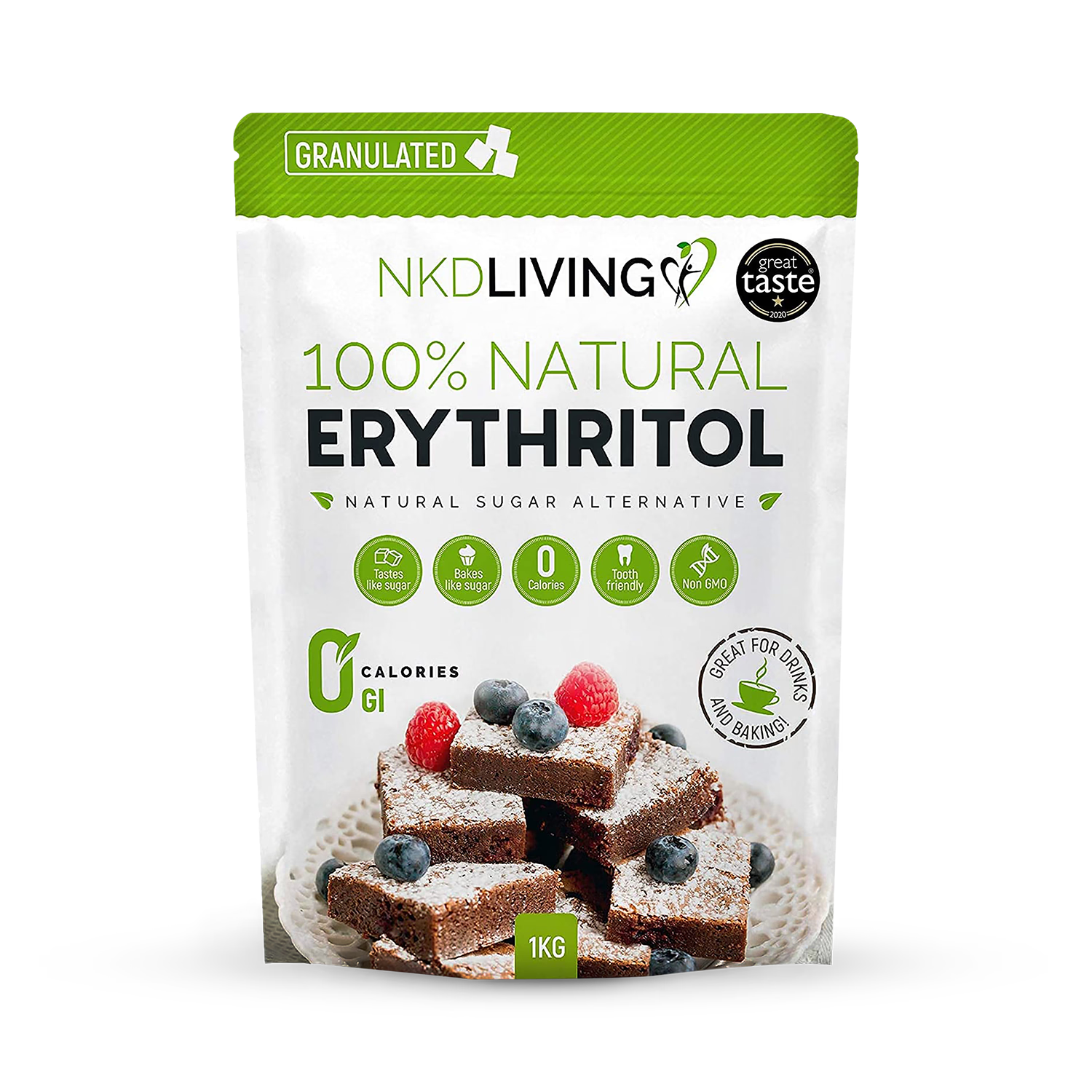 NKD Living Erythritol Granulated Natural Sugar Alternative 1kg
