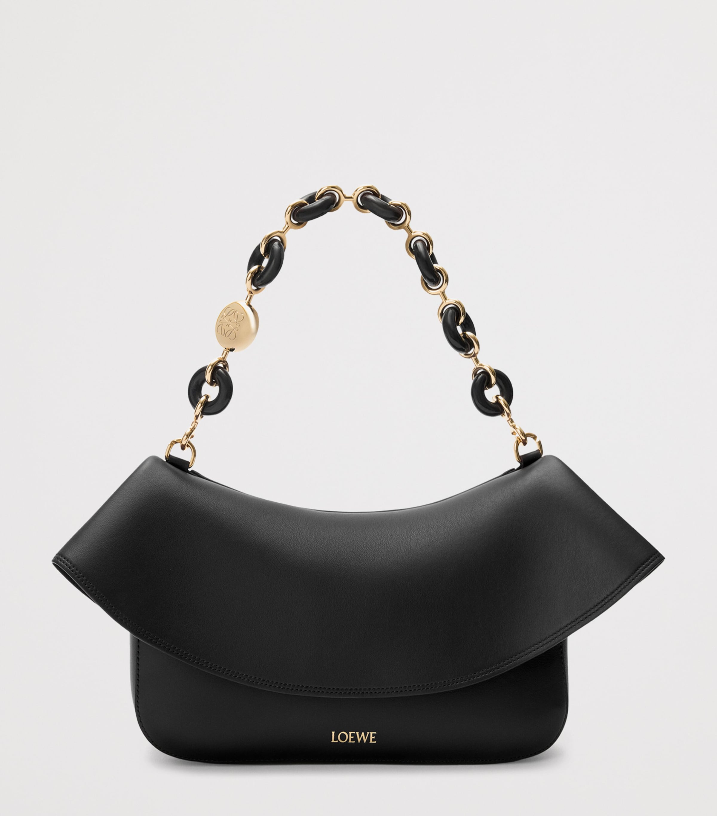 LOEWE Ola shoulder bag in calf leather with pebble hardware - British product