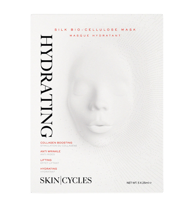 SKIN - CYCLES bio cellulose facial mask with collagen-boosting peptides, 5 x 25ml (British brand)