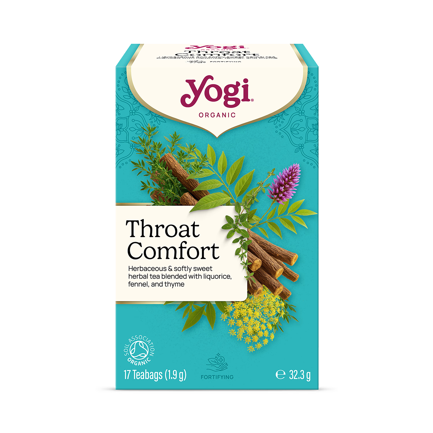 Yogi Tea Throat Comfort Organic Herbal Tea 17 Bags (British brand)