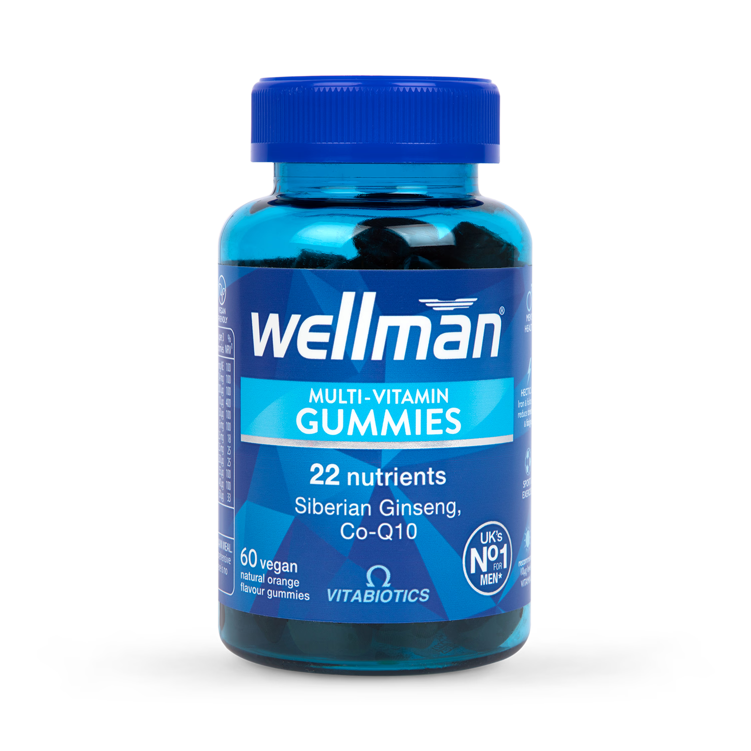 Vitabiotics Wellman multivitamin gummies orange 60 count (British brand)