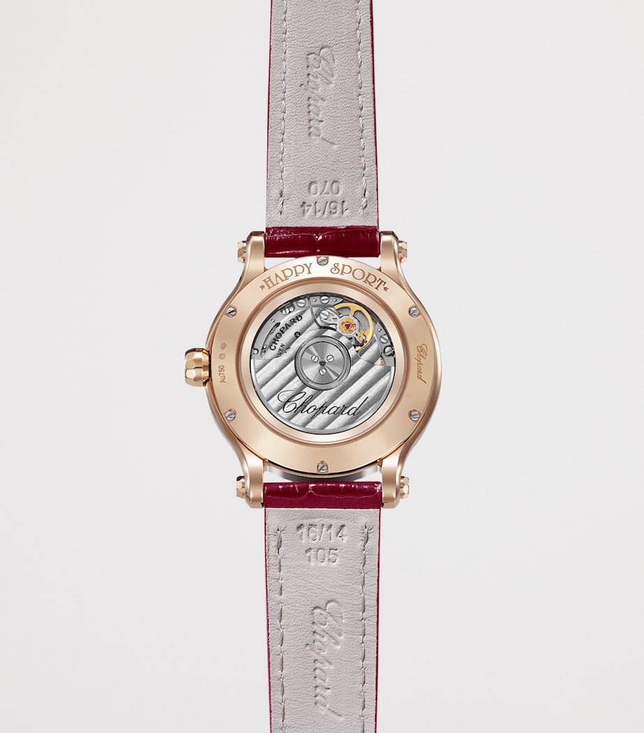 Chopard Happy Sport watch 33mm rose gold diamonds - British product
