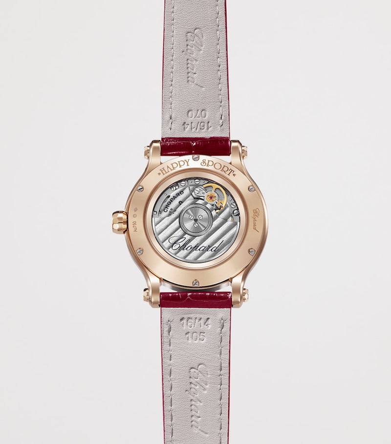 Chopard Happy Sport watch 33mm rose gold diamonds - British product